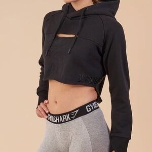 Gymshark Black Cropped Hoodie